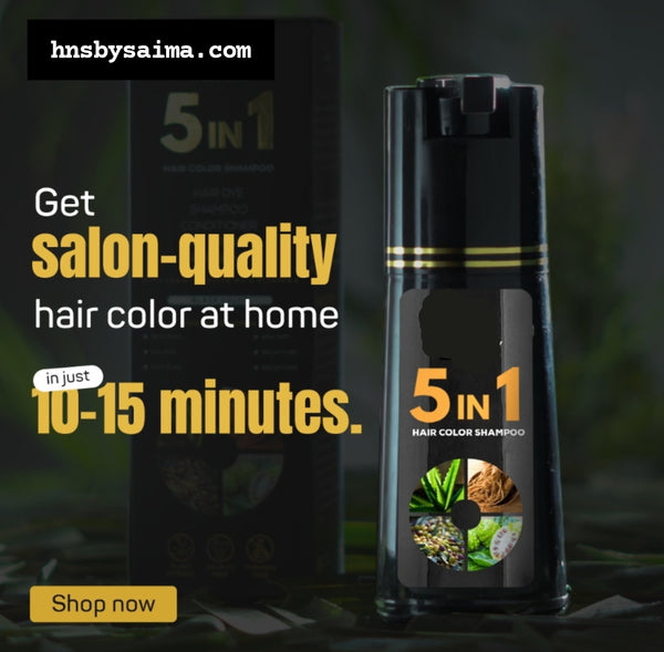 5 IN 1 HAIR COLOR SHAMPOO WITH KERATIN, OLIVE OIL & VITAMIN E